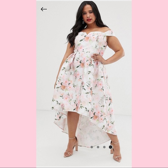 Chi Chi London Dresses & Skirts - Chi Chi London Bardot Floral Midi Dress Sz 16